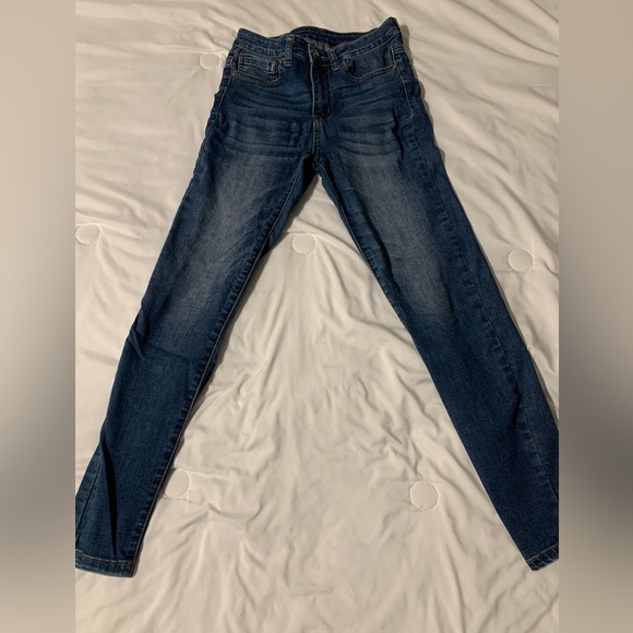 Grace & Lace Jeans Womens 2 Blue Jegging Skinny Stretch Knit Cotton Denim Dark - Picture 3 of 12